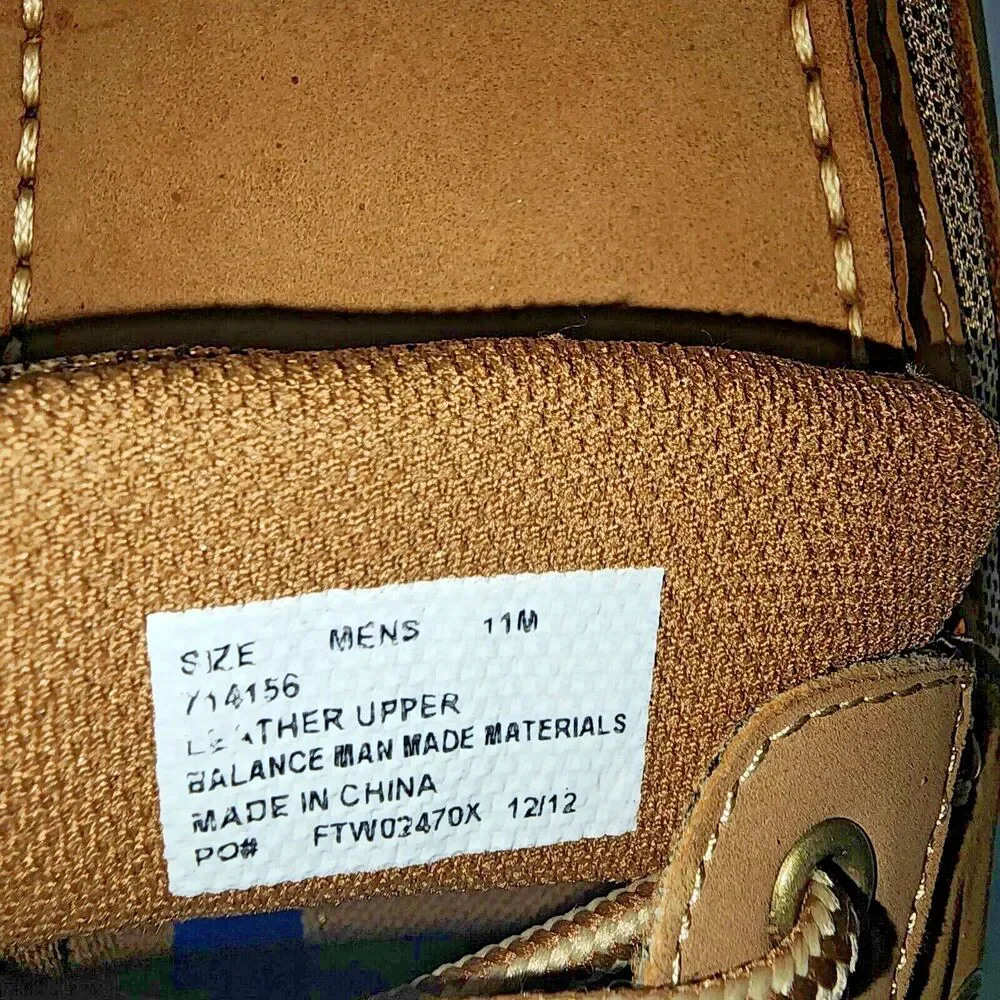 Lanesboro Mens 11M Light Brown Tan Leather Upper Boat Shoes